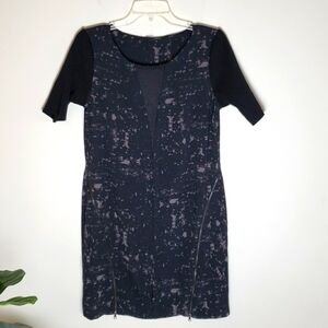 Elie Tahari black and white dress, netting, classic black, cocktail dress, Sz M